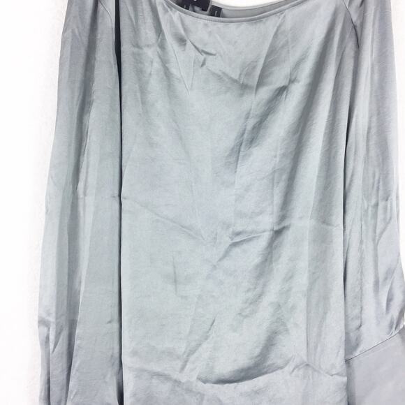 Theory Ulrika Crushed Satin One Shoulder Blouse Size Small Oregano Minimalist - Picture 9 of 13